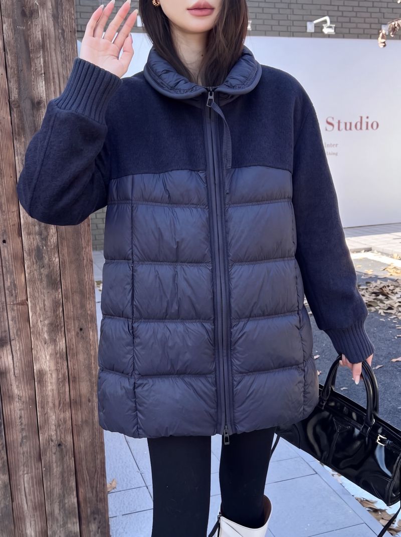 막스마라 하이 칼라 미디 다운 베스트 - 프라다 패딩 레플리카 참고 이미지